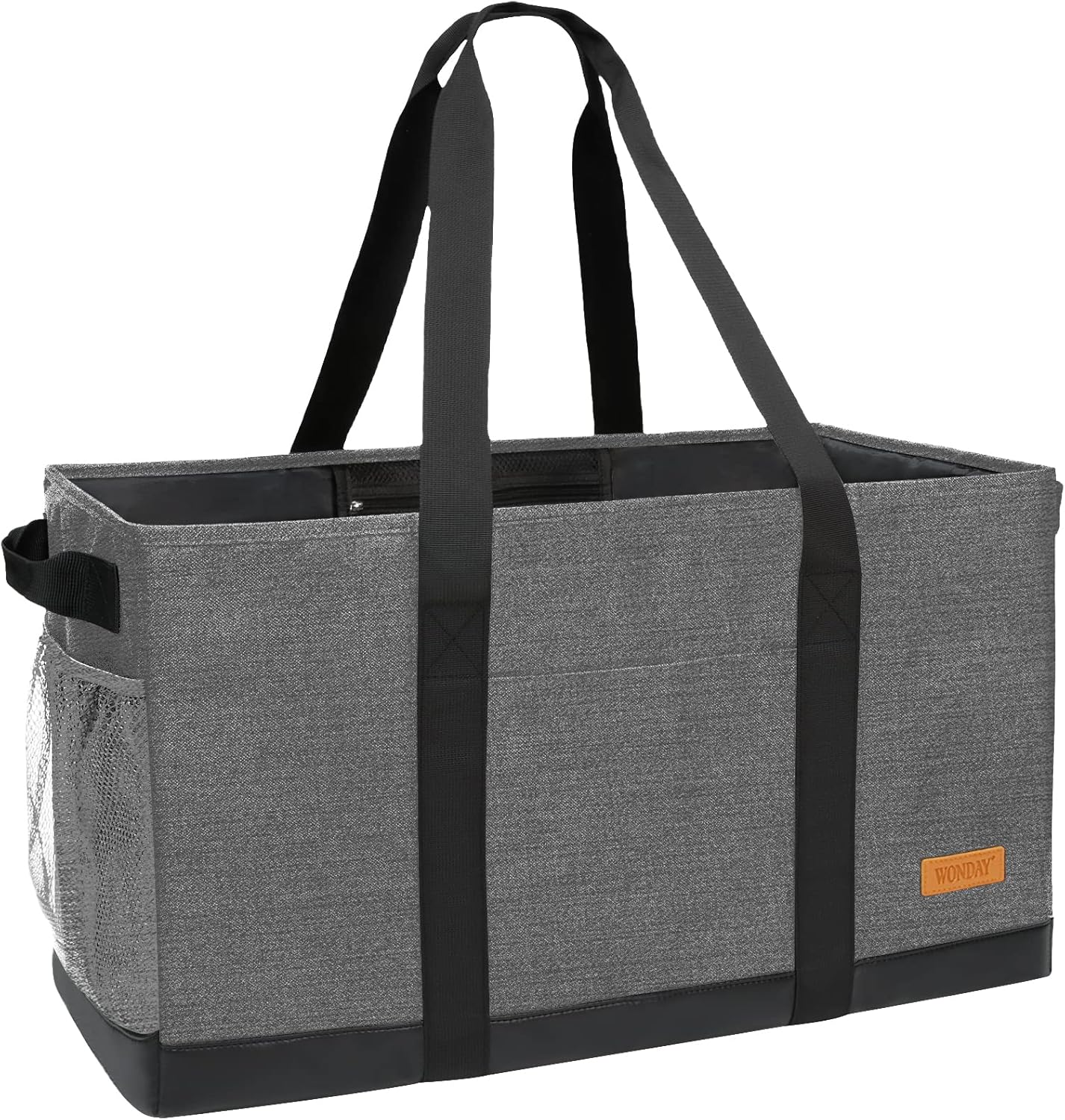 WONDAY Large Stand Up Utility Tote Bag, Reusable Grocery Bags Foldable with Wate...