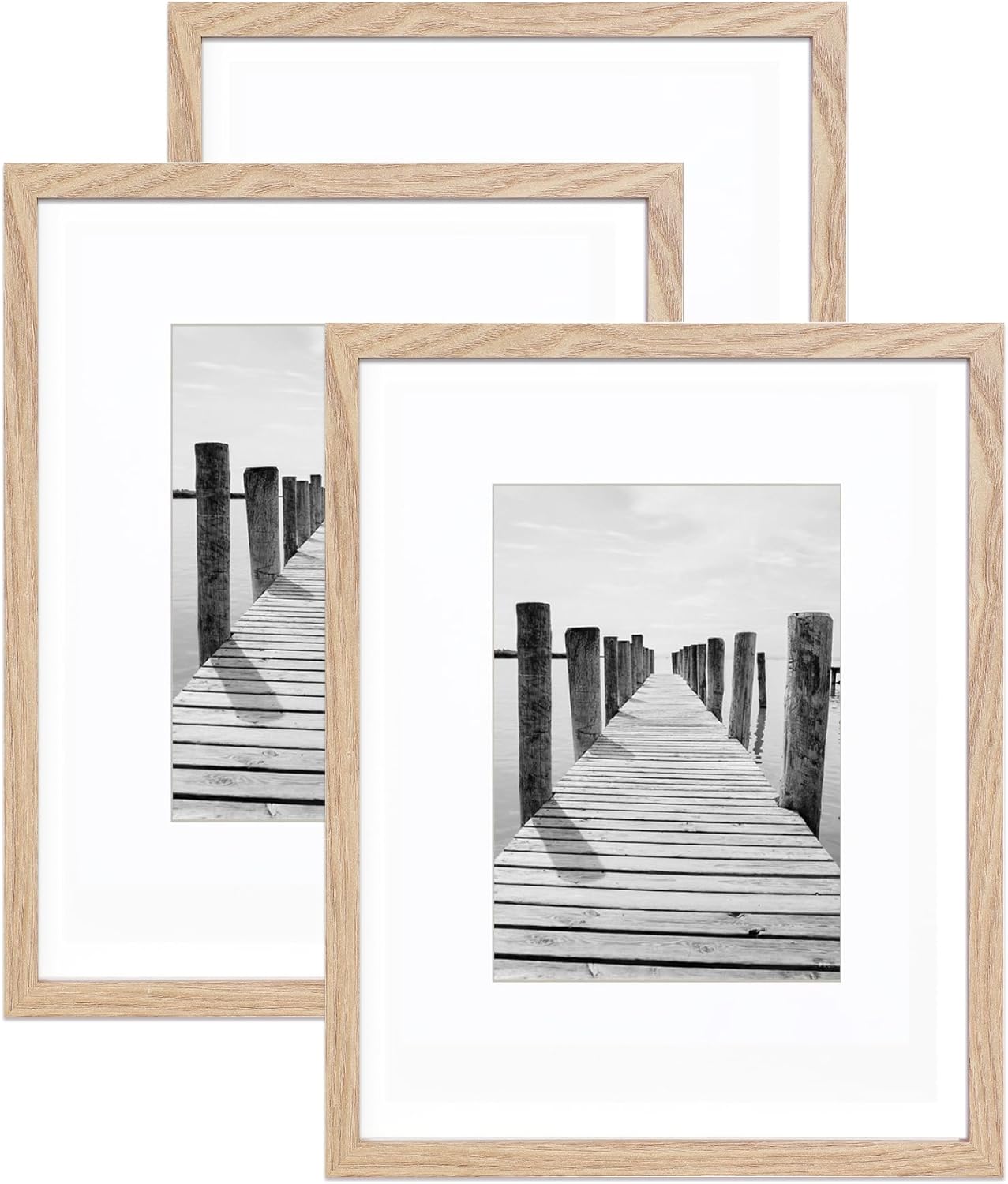 KTKDE MDF Wood Picture Frame, Special Wood Photo Frame Set of 3, Innovative 11x1...
