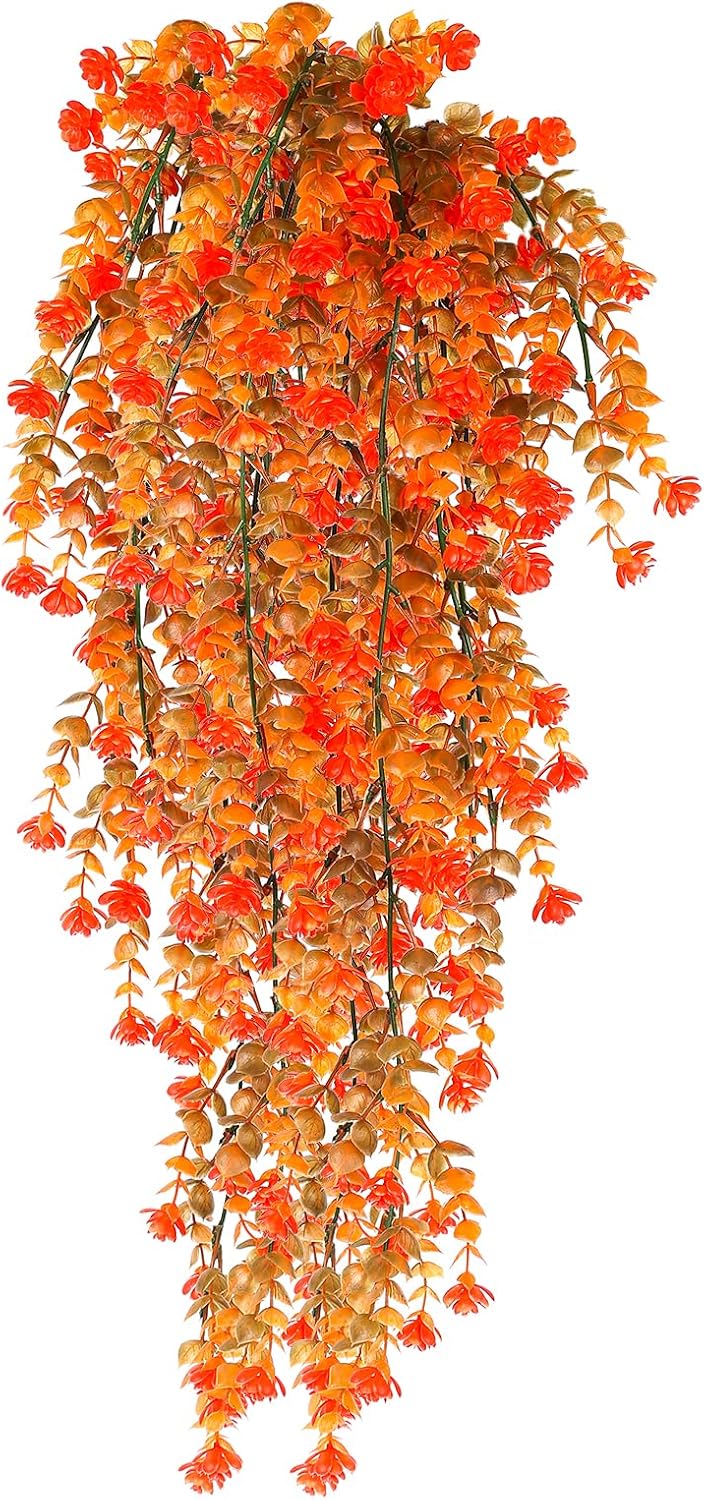 HBell 2Pcs Artificial Hanging Flowers,UV-Resistant Fake Hanging Plants Flower Bo...