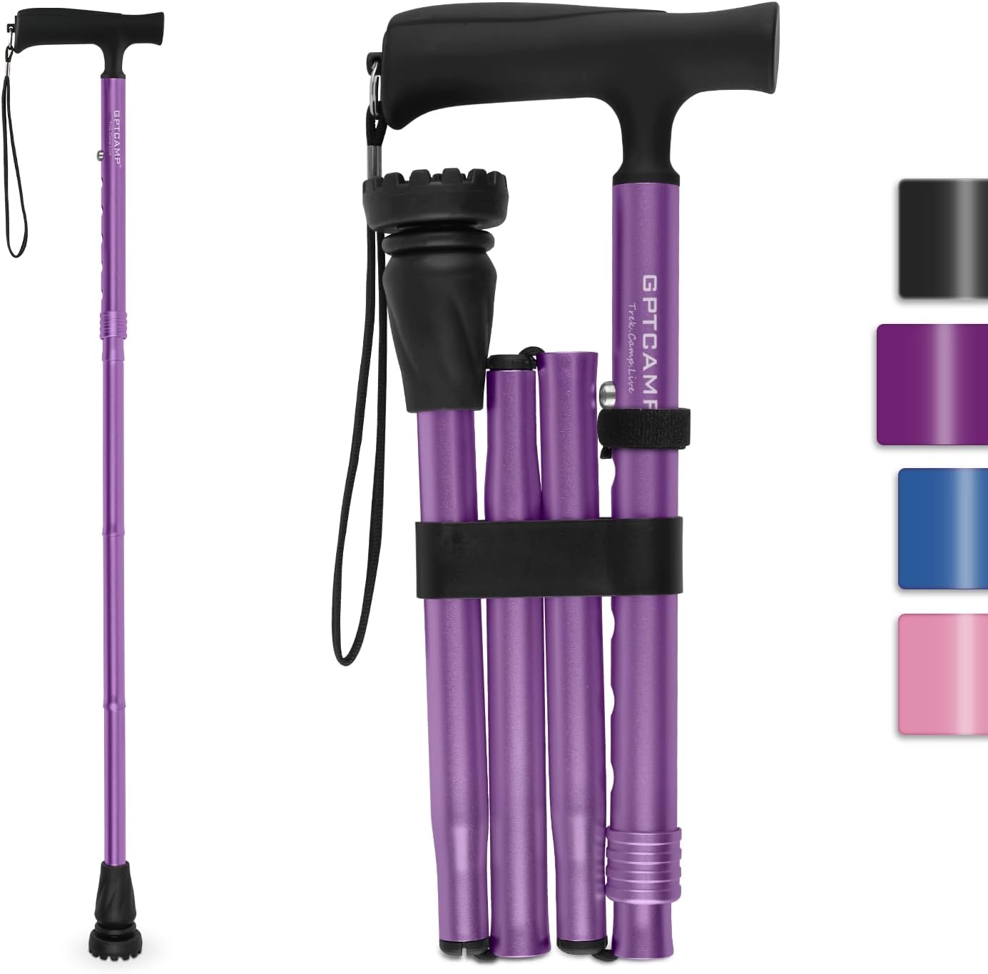 G2 Walking Cane for Women and Men, Sleek, Foldable, Collapsible, Lightweight and...