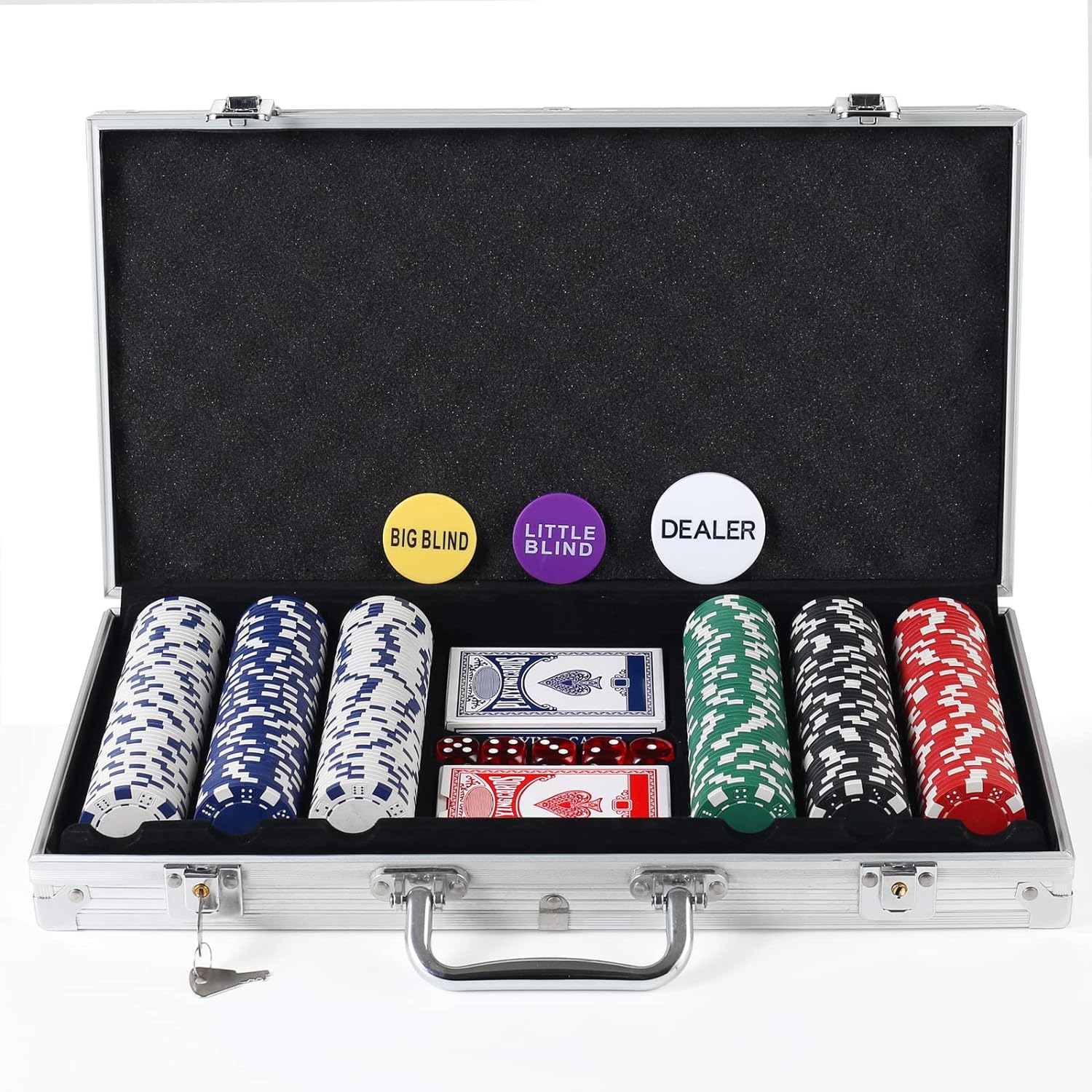 Poker Chips Set for Texas Holdem,Blackjack, Tournaments with Aluminum Case,2 Dec...