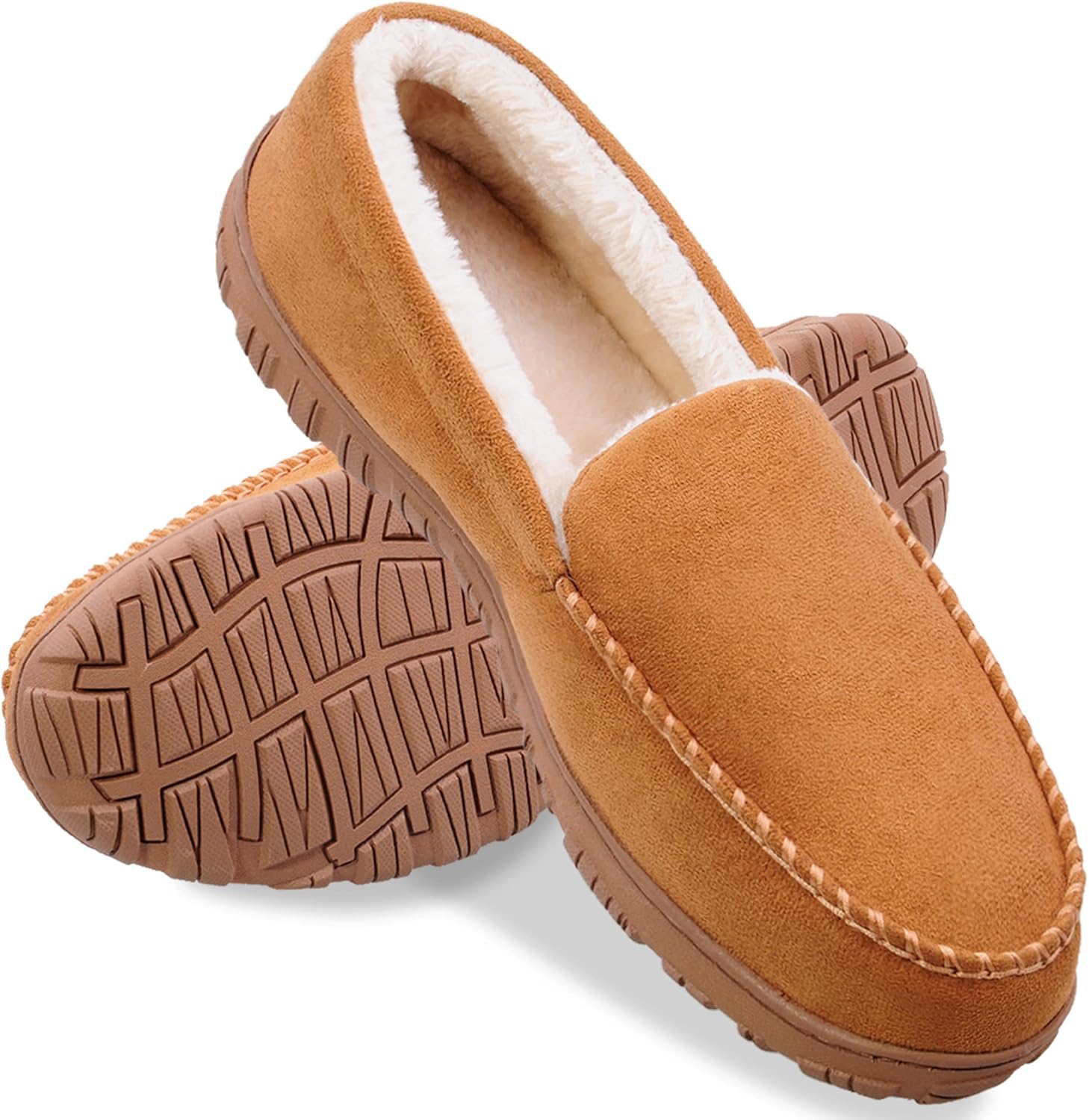 shoeslocker Men Slippers Indoor Outdoor Anti-Slip Slippers for Men Warm Plush 10...