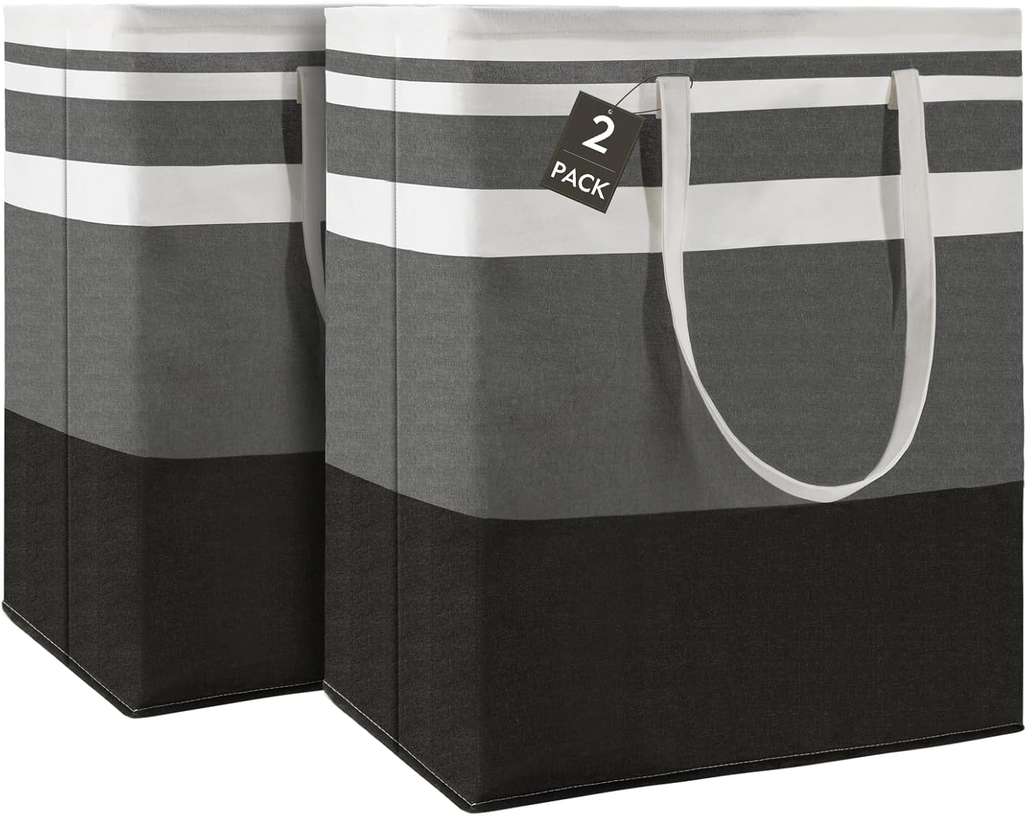 Maxsilan 120L 2-Pack Freestanding Laundry Basket with Extended Handle, Collapsib...