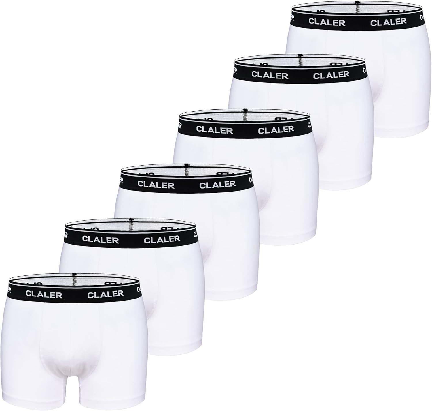 CLALER Boxer Shorts Mens 6 Pack Cotton Trunks Stretchy Soft Fitted Boxer Briefs...