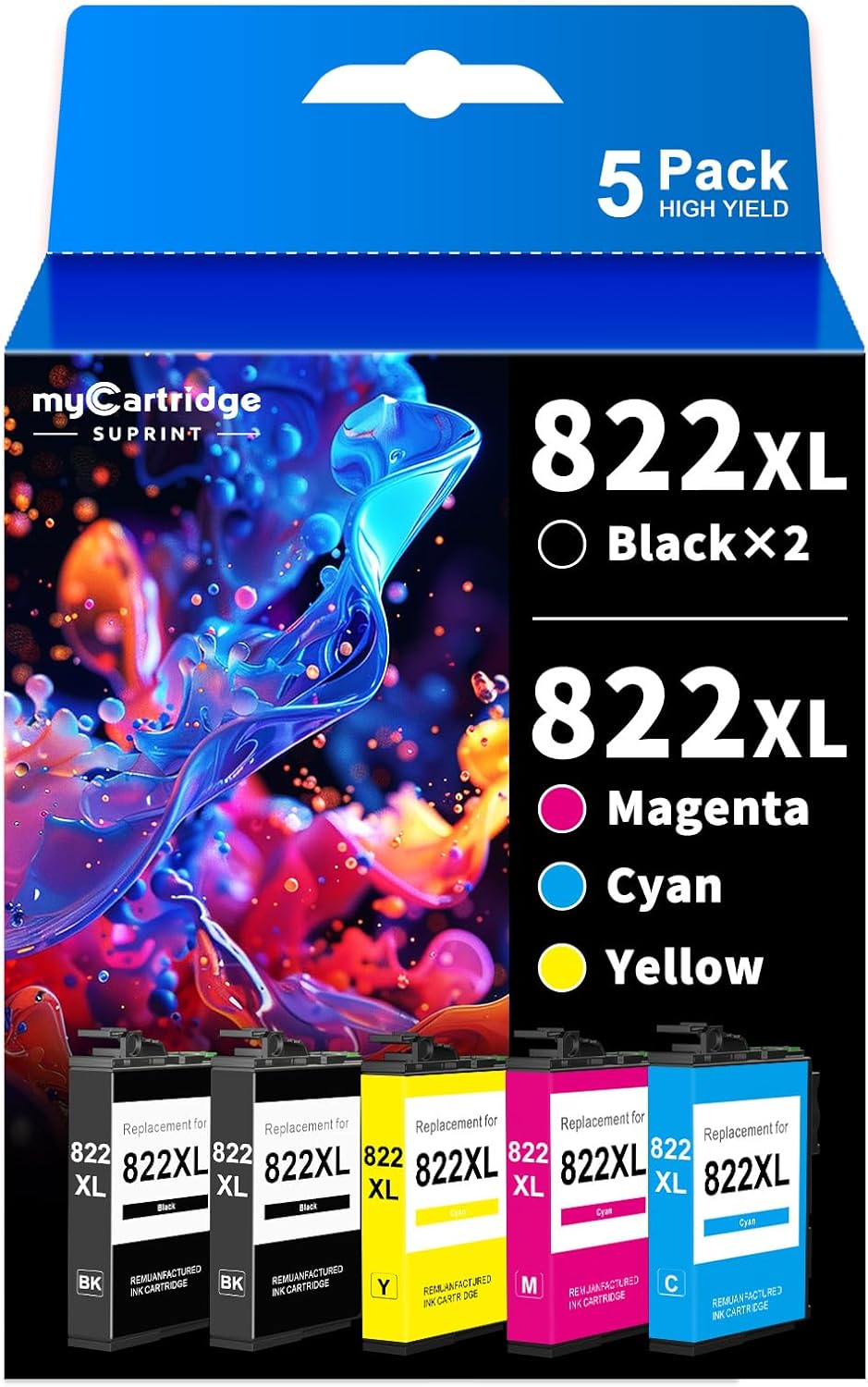 myCartridge SUPRINT 822XL Remanufactured Ink Cartridge Replacement for for Epson...