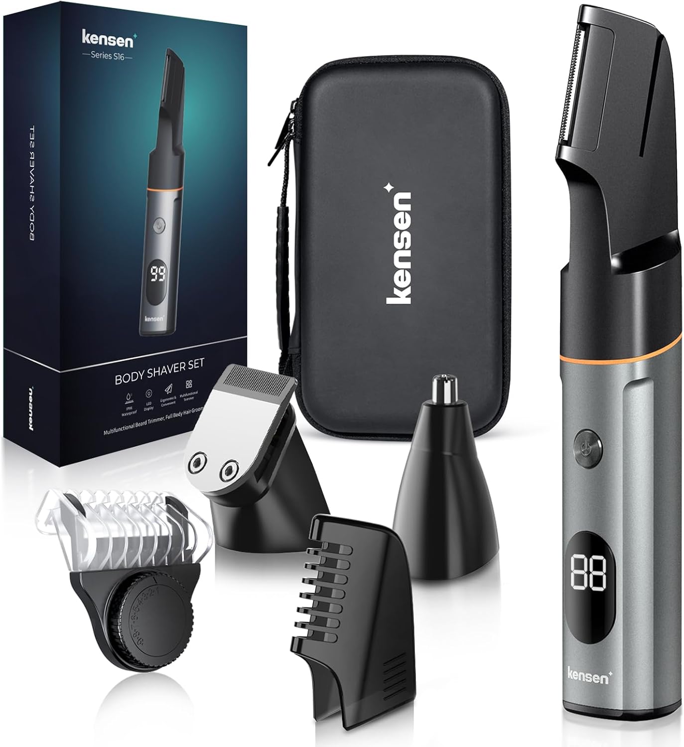 Body Hair Trimmer Men, KENSEN Manscape Body Groomer for Private Parts & Pubic Ha...