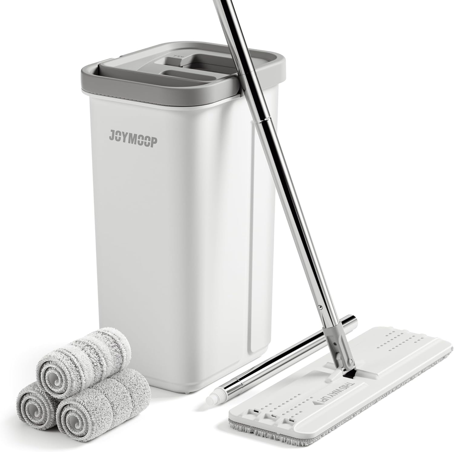 JOYMOOP Mop and Bucket with Wringer Set, Special Hands Free Flat Floor Mop and B...