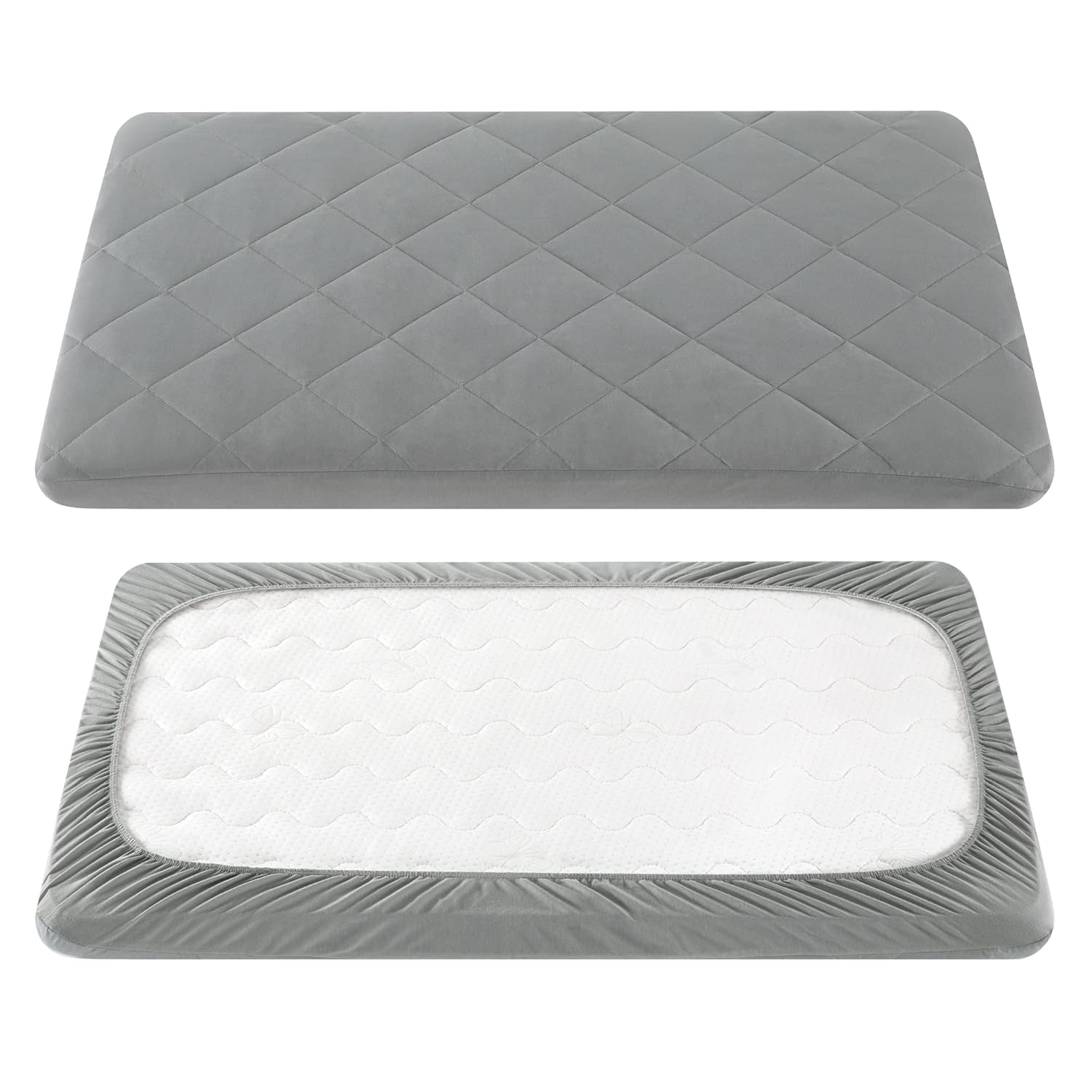 TILLYOU Pack and Play Sheet, Special Crib Cover Pad for Toddlers, Innovative Mat...