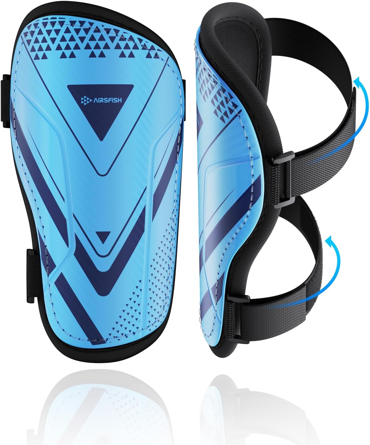 Shin Guards Soccer Kids Youth, CE Certified Airsfish Shin Guard Protection Gear...