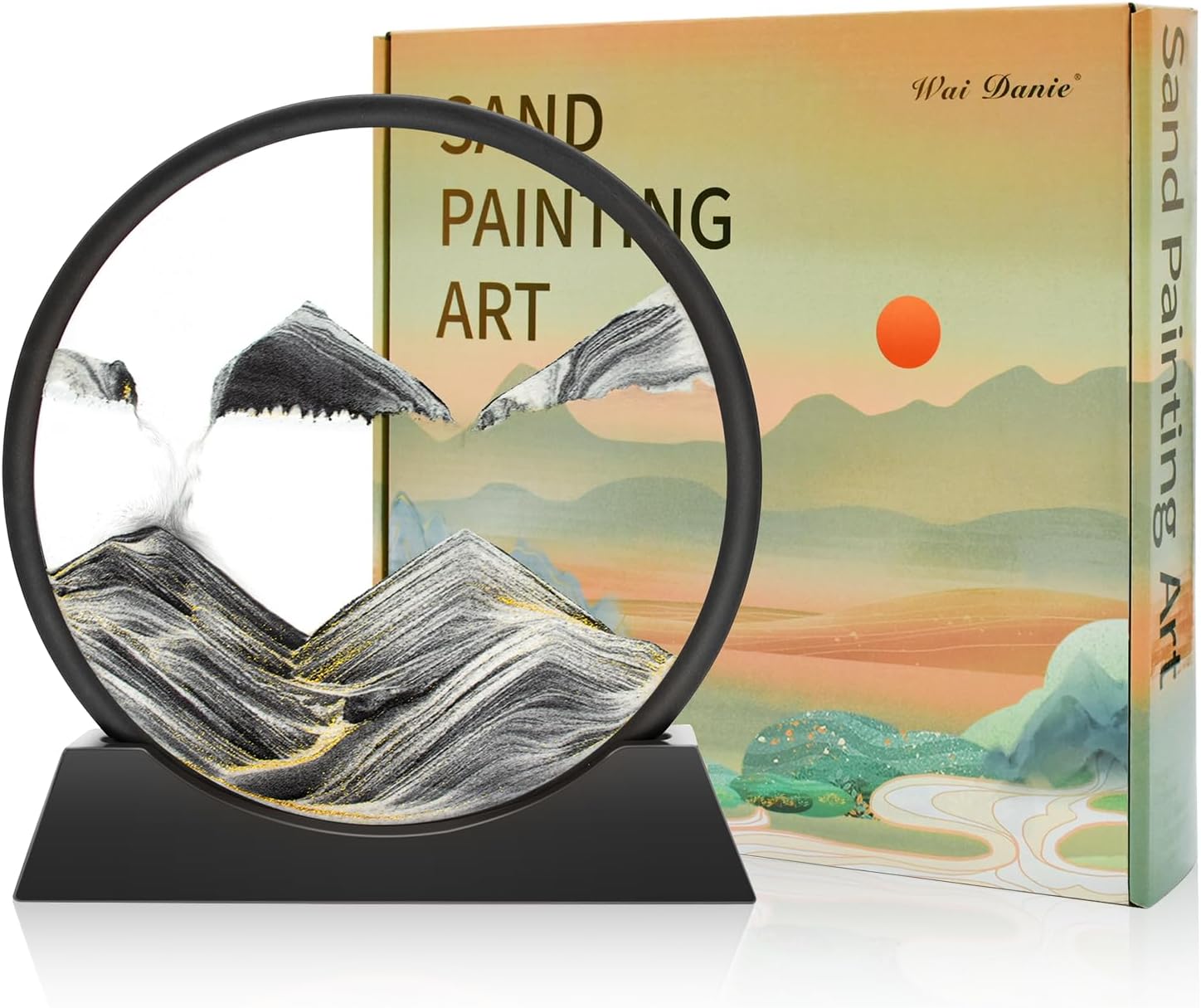 Wai Danie Moving Sand Art Picture 3D Hourglass Deep Sea Sandscape Liquid Motion...