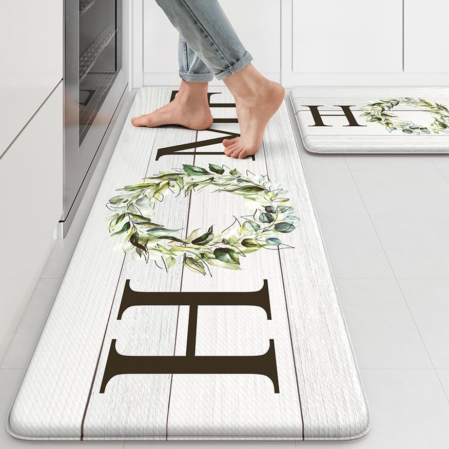 KIMODE Farmhouse Kitchen Mat, Special Anti Fatigue Kitchen Rugs, Unique Non-Skid...