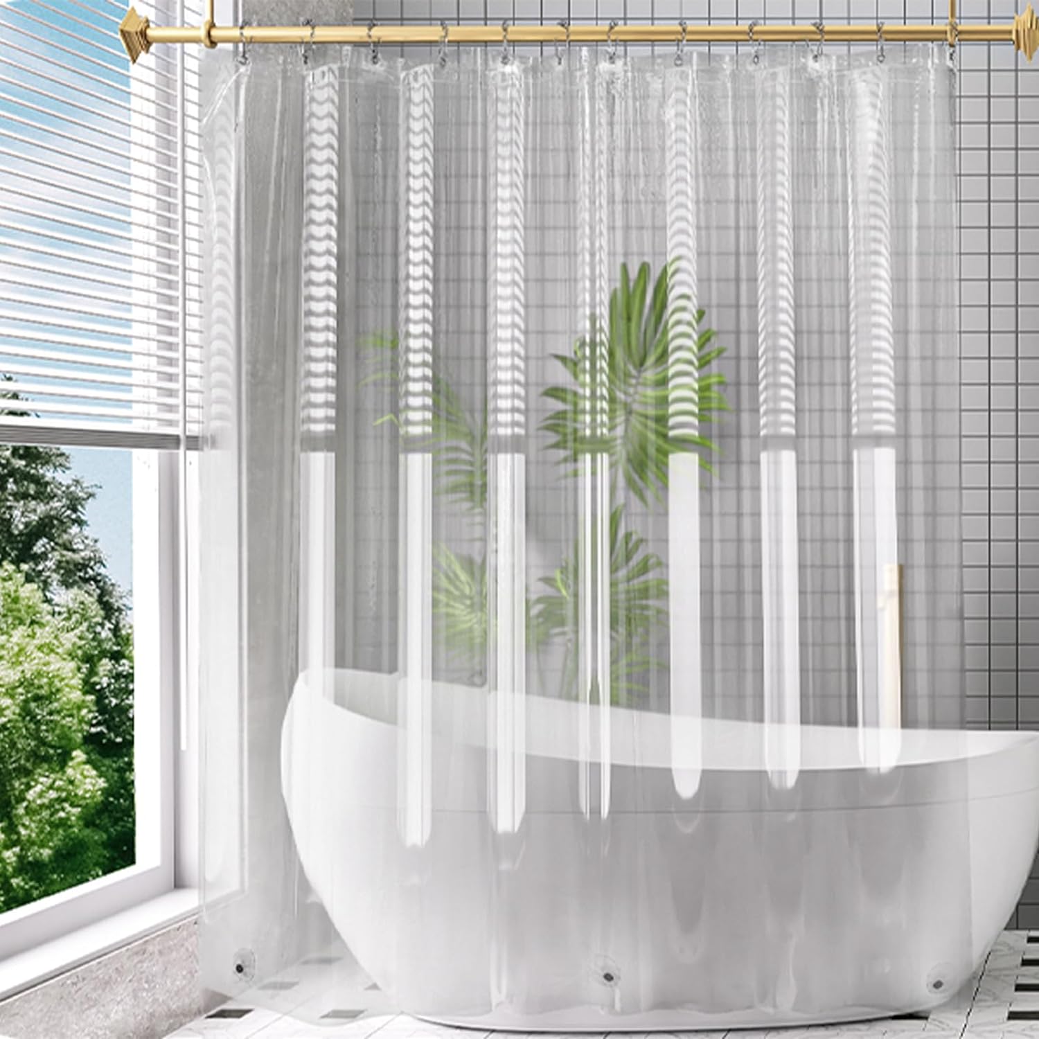 Amazer Extra Long Shower Curtain Liner 72 x 84 Clear Plastic Shower Liner PEVA W...