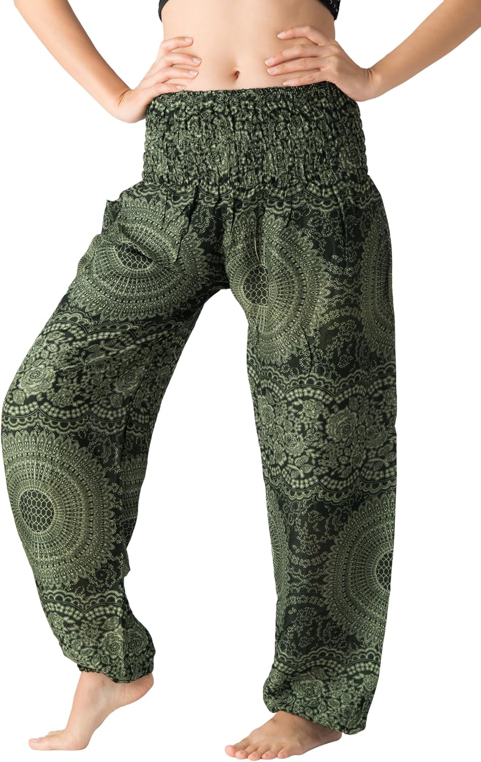 B BANGKOK PANTS Harem Pants Women Yoga Boho Clothes with Pockets One Size Blosso...