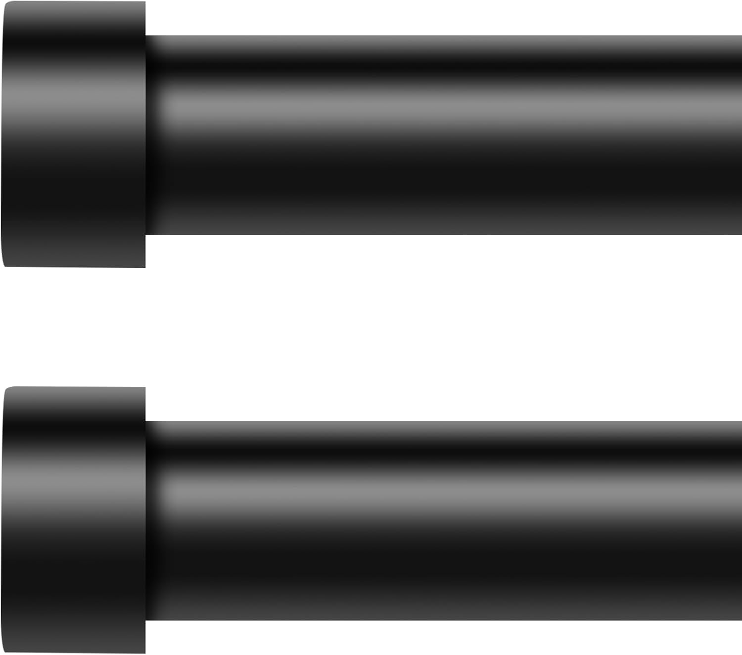 2 Pack Curtain Rods for Windows 18 to 45 Inch(1.5-3.75 Feet),Black 1'' Diameter...