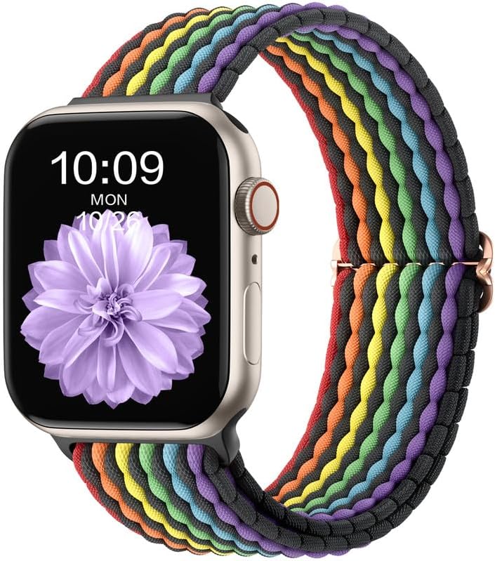CeMiKa Braided Solo Loop Straps Compatible with Apple Watch Strap 44mm 45mm 46mm...