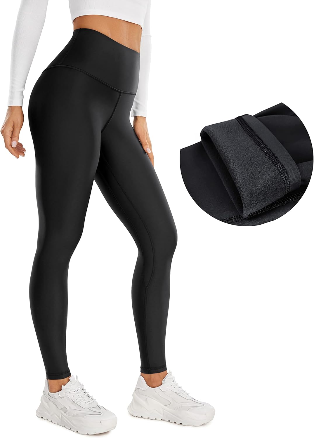 CRZ YOGA Thermal Fleece Lined Leggings, Special Women Workout Pants for Winter W...