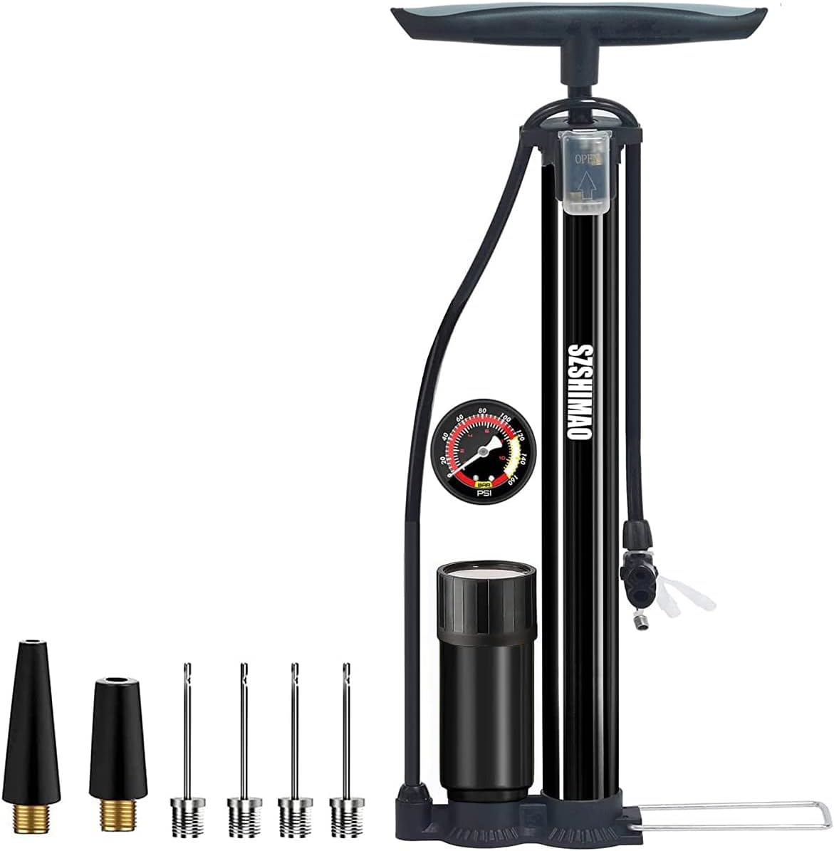 SZSHIMAO High Pressure Bike Floor Pump, Bicycle Pump, Bike Pump, Stand Pump 160P...