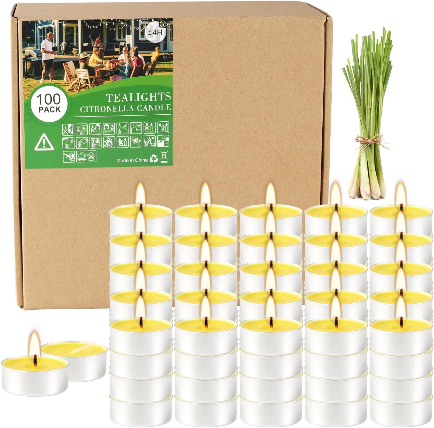 Citronella Tealight Candles, Special Smokeless and Dripless Candles in Bulk, Inn...