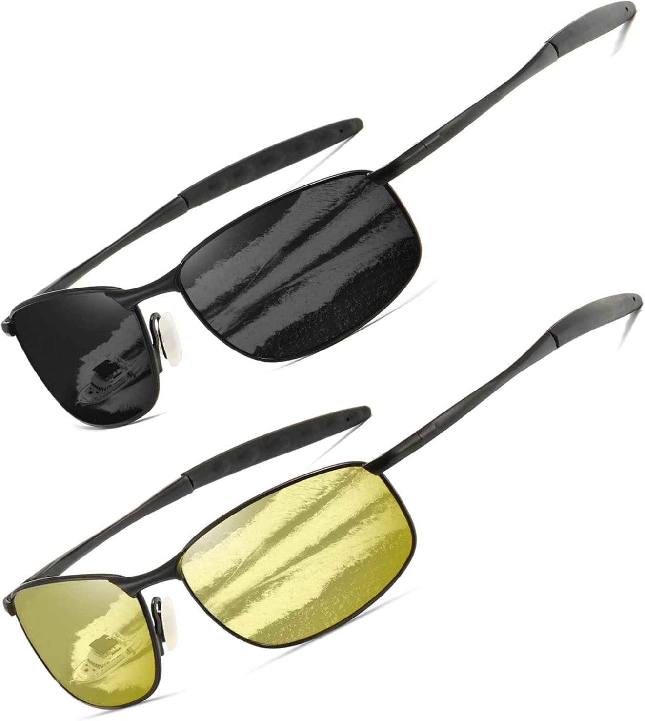 AEVOGUE Polarized Sunglasses for Men, Special Rectangle Metal Frame Retro Sun Gl...