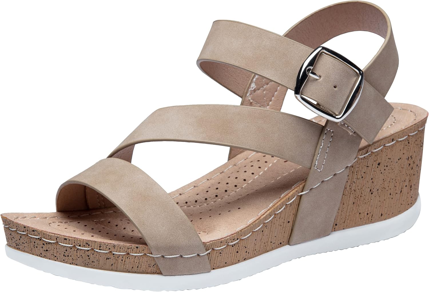 Jeossy Womens Wedge Platform Sandals, Special Open Toe Buckle Ankle Strap Sandal...