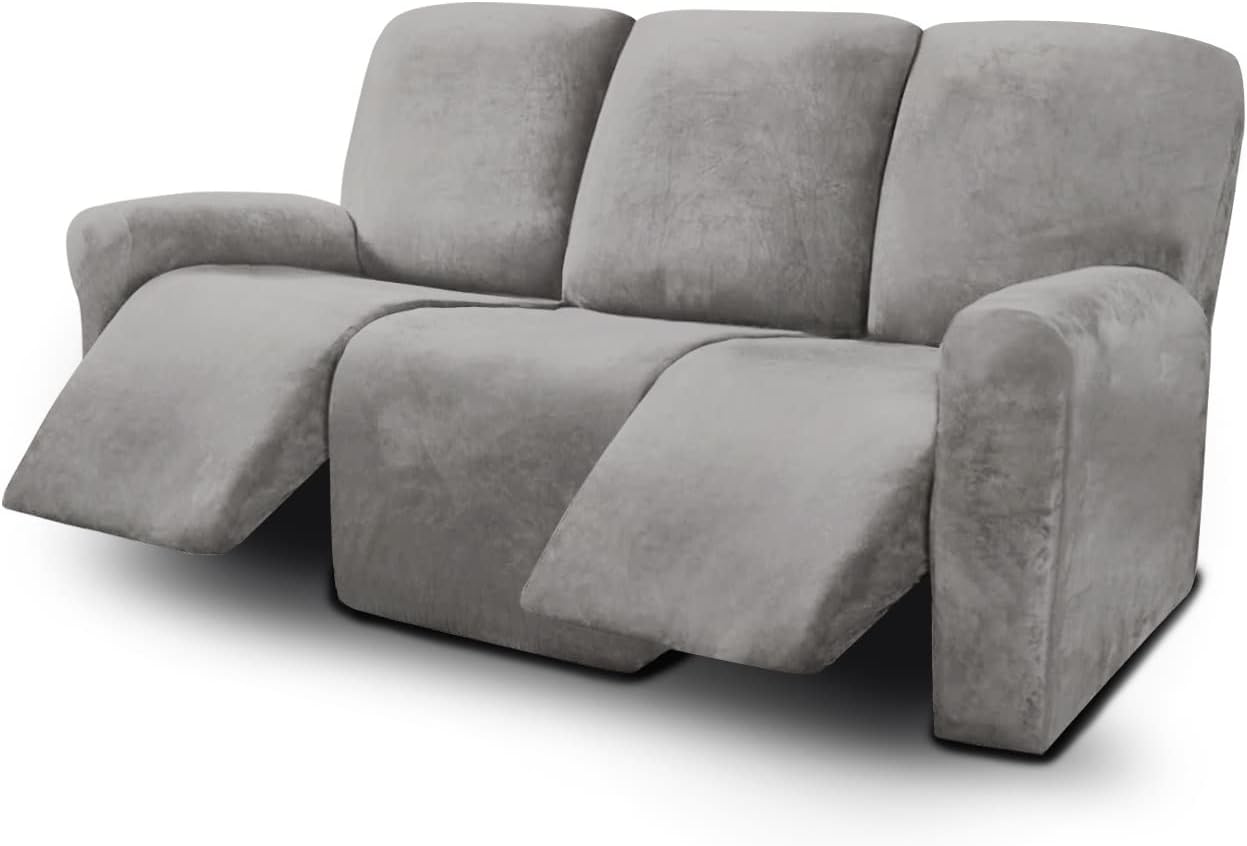 ULTICOR Velvet 8-Pieces Recliner Sofa Covers Stretch Reclining Couch Covers for...