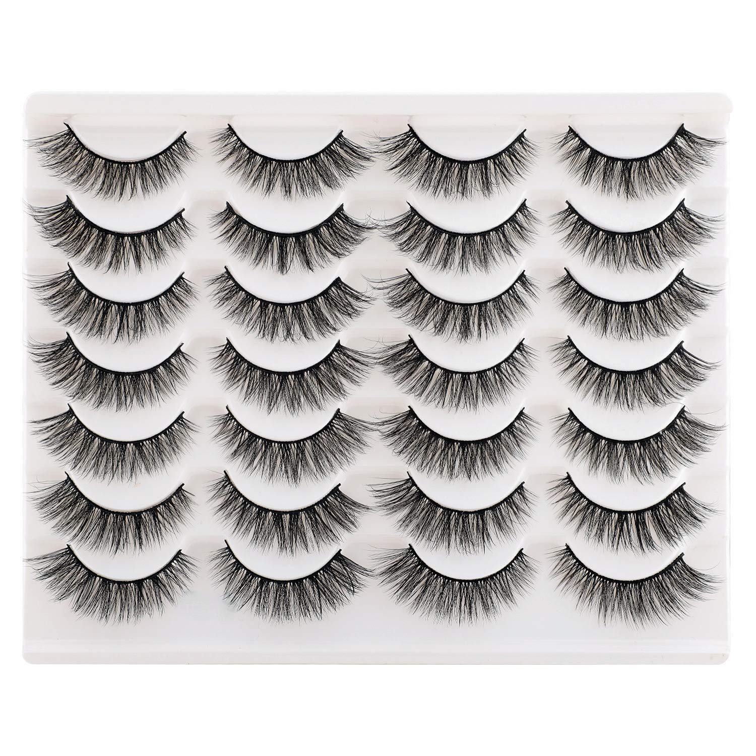 Newcally Lashes False Eyelashes Cat Eyes Wispy Natural Faux Mink Lashes 14 Pairs...