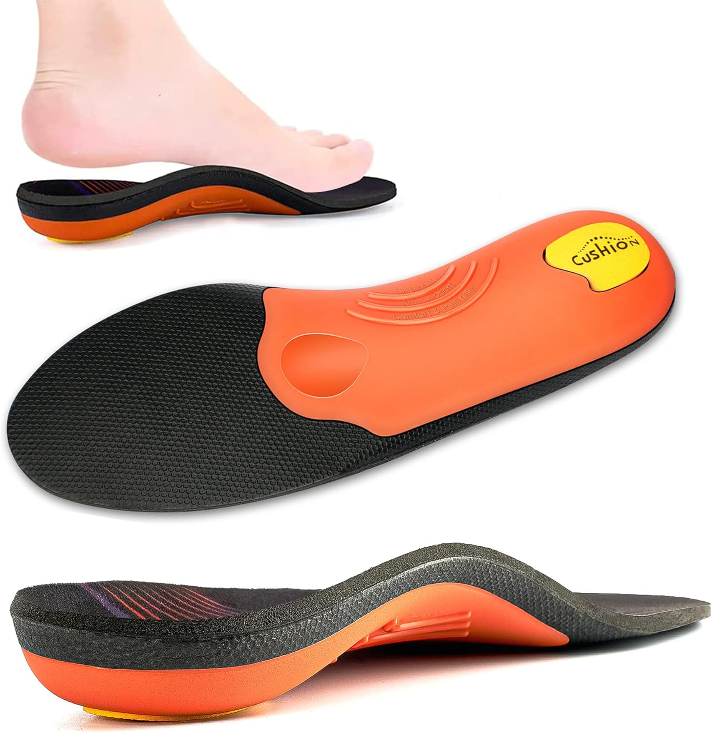 Full Length Metatarsal Arch Support Shock Absorption Orthotic Insole,Insert for...