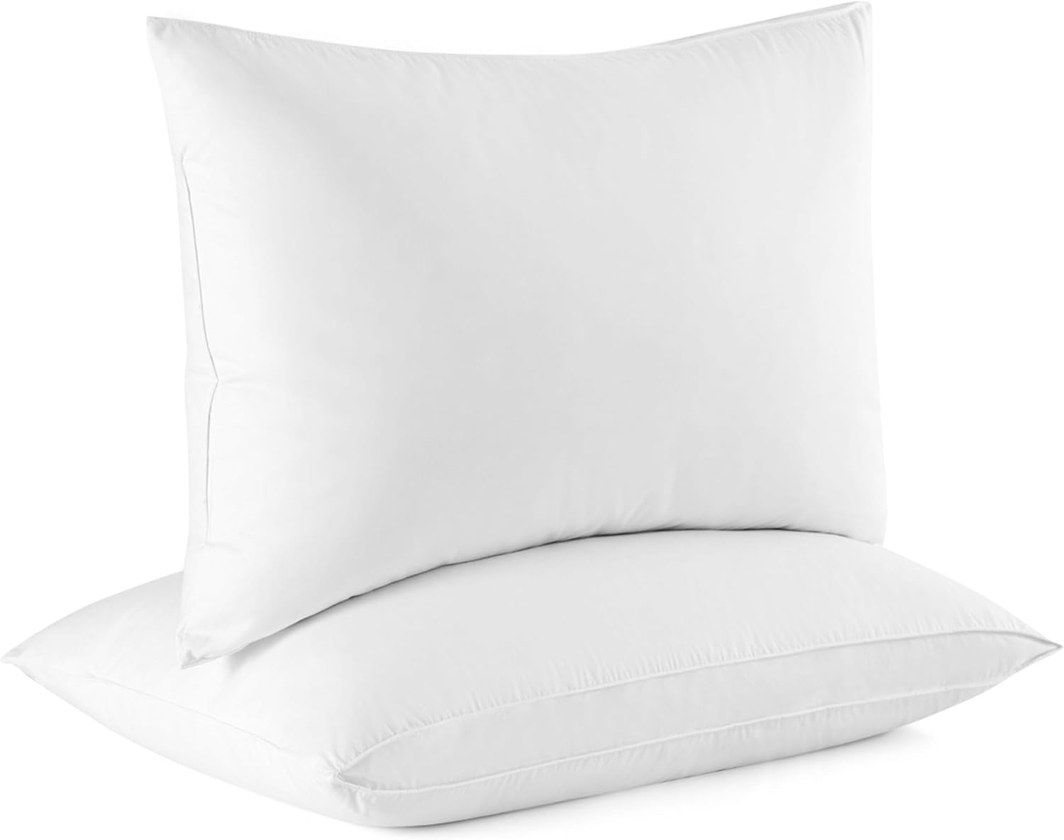 Goose Down Feather Pillows, Soft Bed Pillows King Size Set of 2, 100% Soft Cotto...
