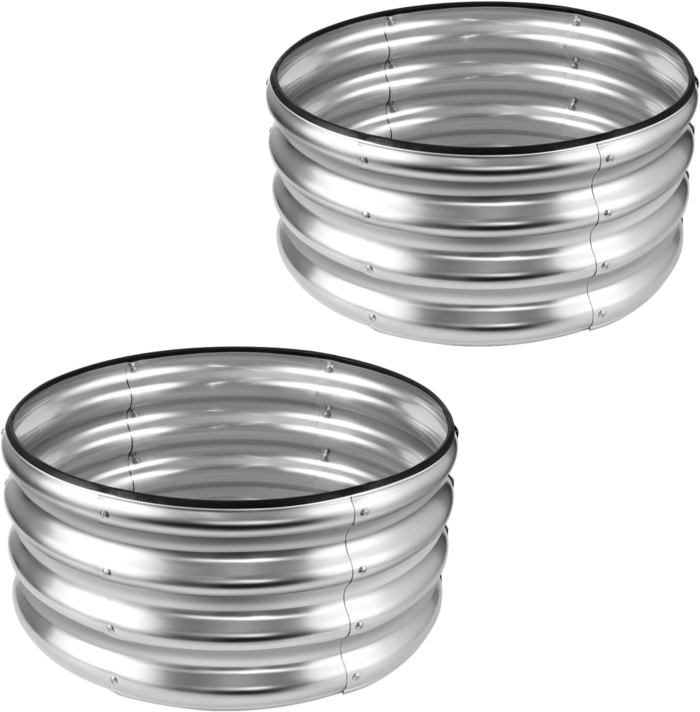 JERIA Raised Garden Bed,Galvanized Raised 2 PCS 2×2×1ft Planter Boxes Outdoor wi...