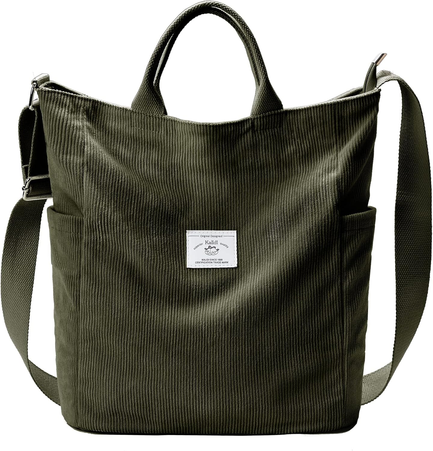 KALIDI Corduroy Tote Bag, Large Messenger Bag Shoulder Hobo Anti Splash Crossbod...