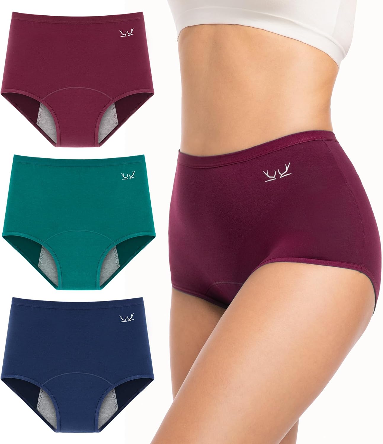 PULIOU Period Pants Leakproof Extra Protection Period Underwear Washable High wa...