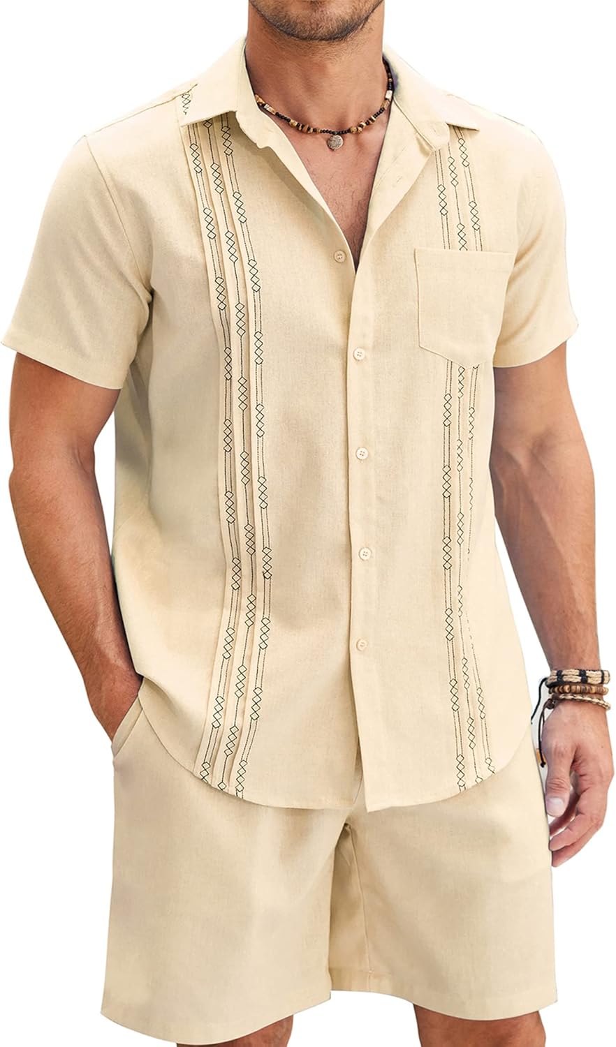 COOFANDY Mens Beach Outfits, Special Vacation Beachwear for Men, Innovative 2 Pi...
