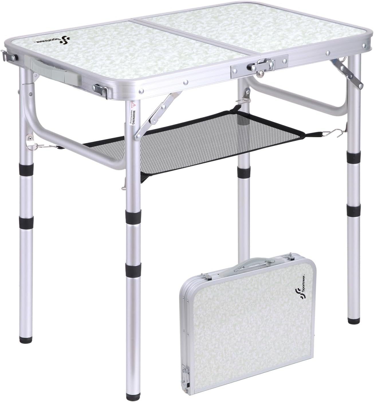 Sportneer Folding Camping Table, Adjustable Height...
