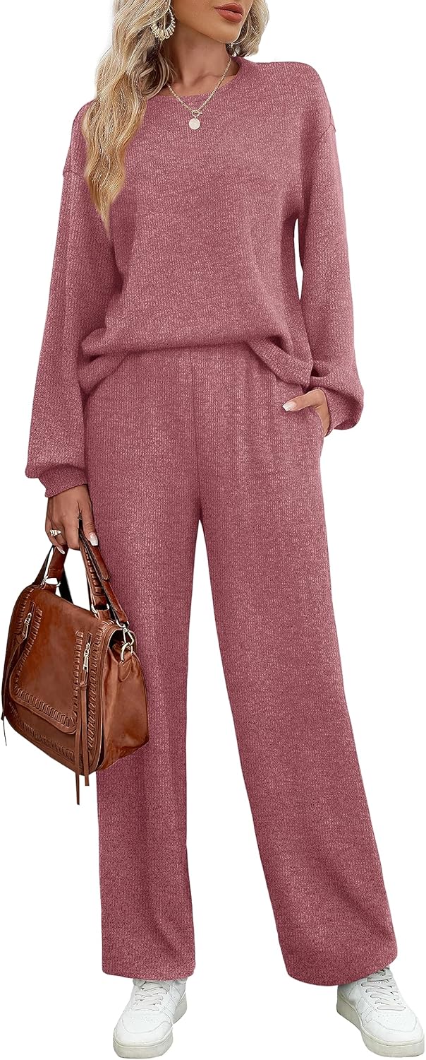 WIHOLL Women's Sweatsuit Set, Special Two-Piece Outfit with Long Sleeve Crewneck...