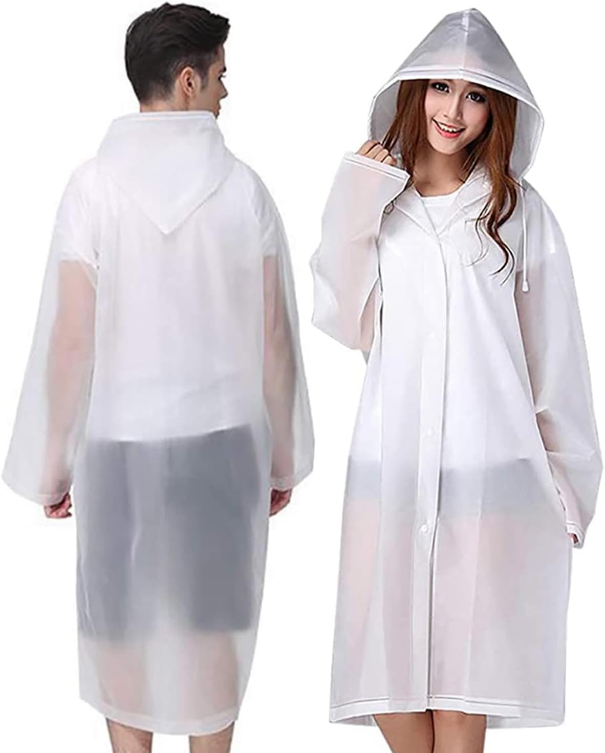 GUKOY Rain Poncho Sports Raincoats, [2 Pack] EVA Reusable Rain Coat Jacket with...