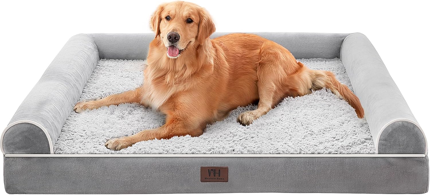 Dog Beds Large Sized Dog, Orthopedic Large Dog Bed with Waterproof Lining, Remov...