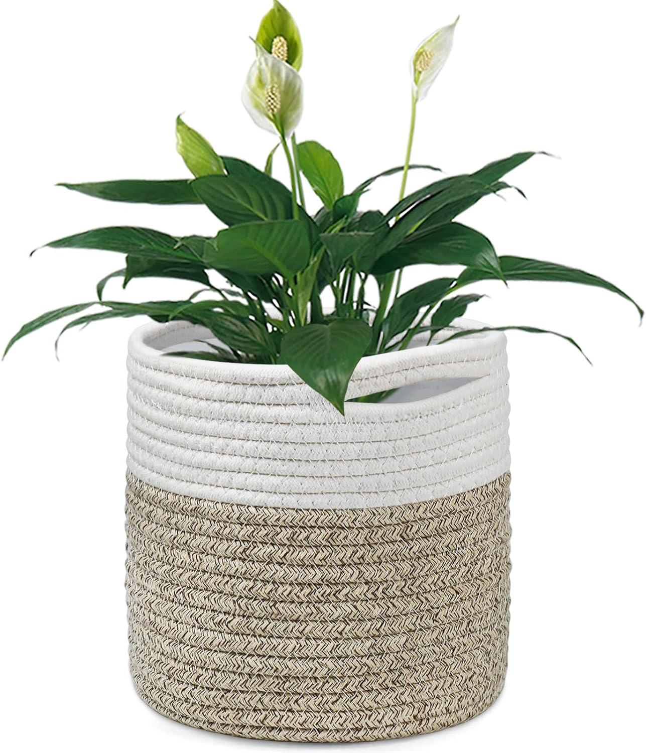 tenn well 20cm Plant Pot with Liner, Cotton Indoor Planter Woven Storage Basket...