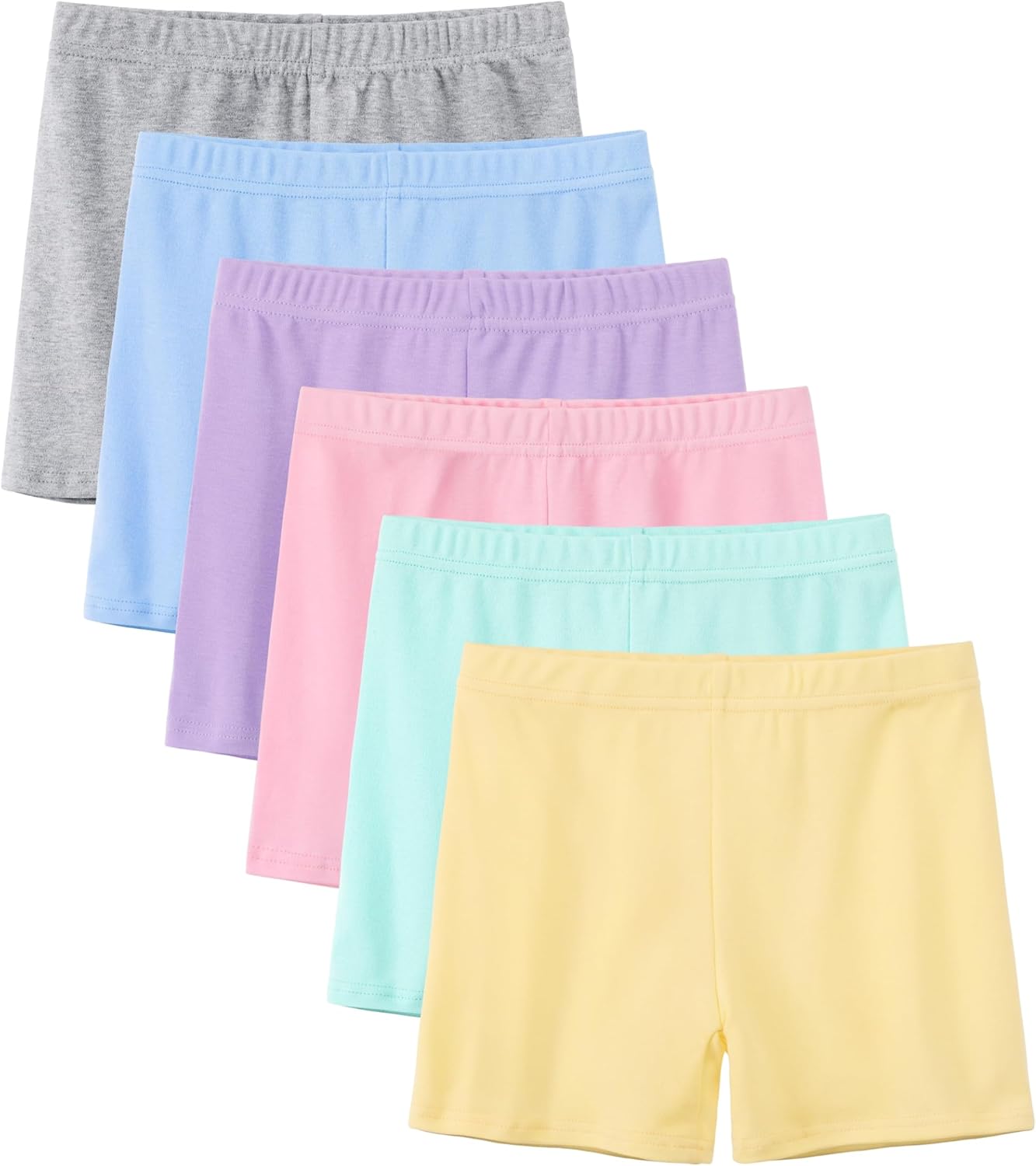6 Pack Cotton Girls Bike Shorts Girls Shorts Girls Clothes Cartwheel Kids Shorts...