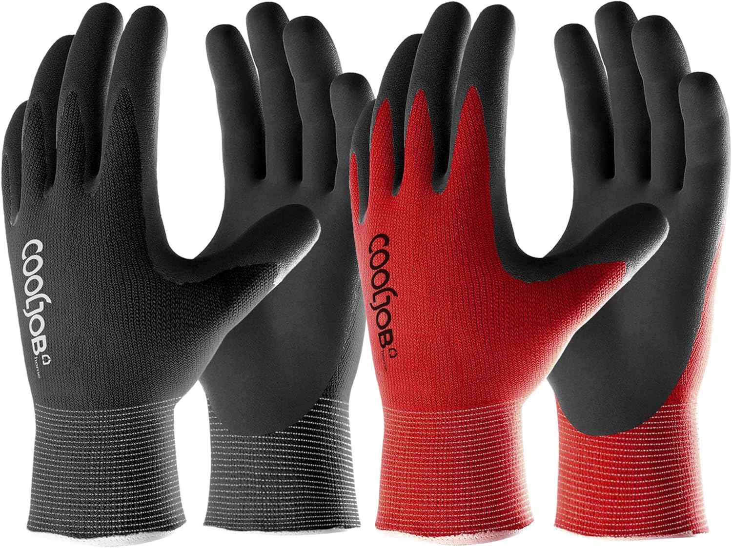 COOLJOB Gardening Gloves for Men, 6 Pairs Work Gloves Men, Durable Garden Gloves...