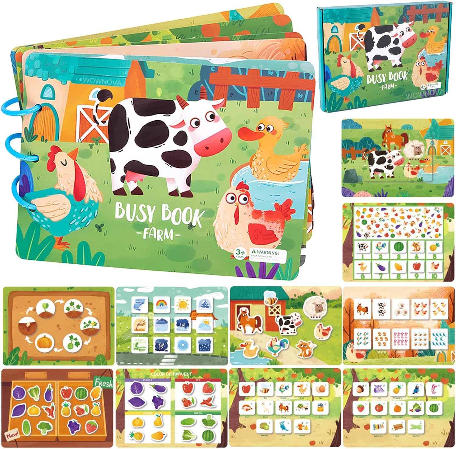 Bambebe Busy Books for Toddlers, Montessori Toys Reusable Sticker Book for over...