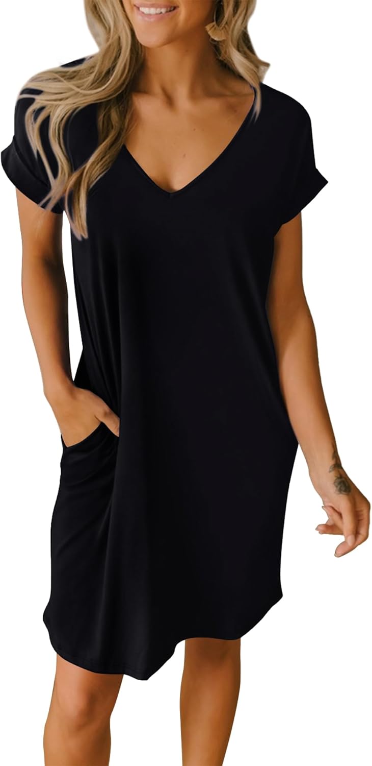 BTFBM Women Dress, Special V-Neck Short Sleeve Summer Dress, Innovative 2024 Spr...