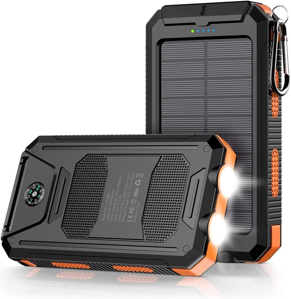 Mregb Power Bank,Solar Charger,36800mAh 5V3.1A QC 3.0 Dual 2 USB Port Built-in P...
