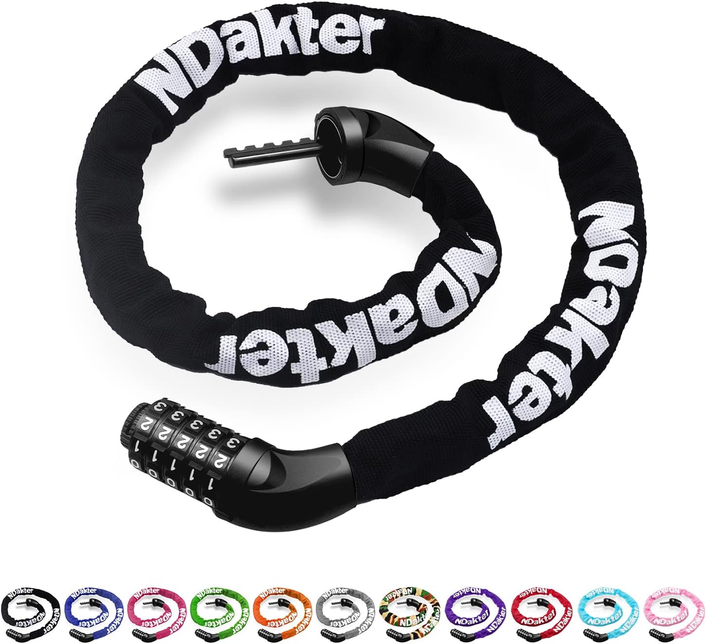 NDakter Bike Lock, 5 Digit Combination Bicycle Lock, Alloys Steel Bike Locks Hig...