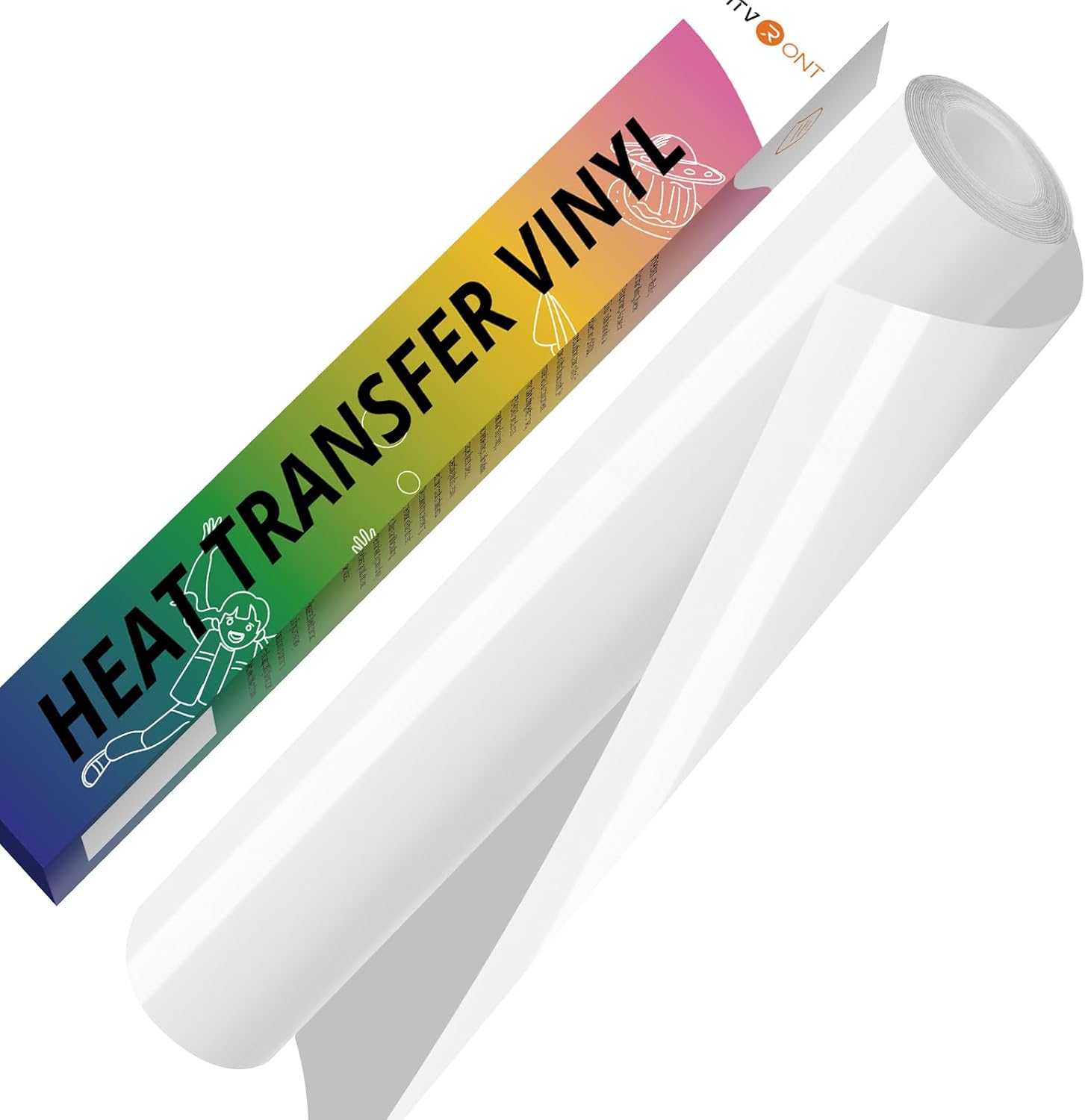 HTVRONT White Iron on Vinyl - 12" x 5ft White HTV Vinyl for T-Shirts, White Heat...
