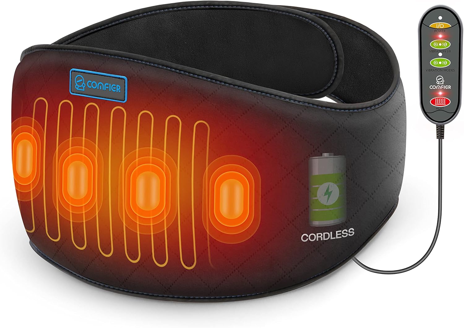 COMFIER Cordless Heating Pad for Back Pain Relief,Lower Back Massaager with Heat...
