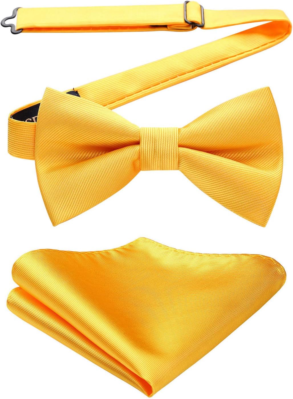 HISDERN Bow Tie for Men Solid Color Pre-tied Bow Tie Adjustable Tuxedo Two Layer...