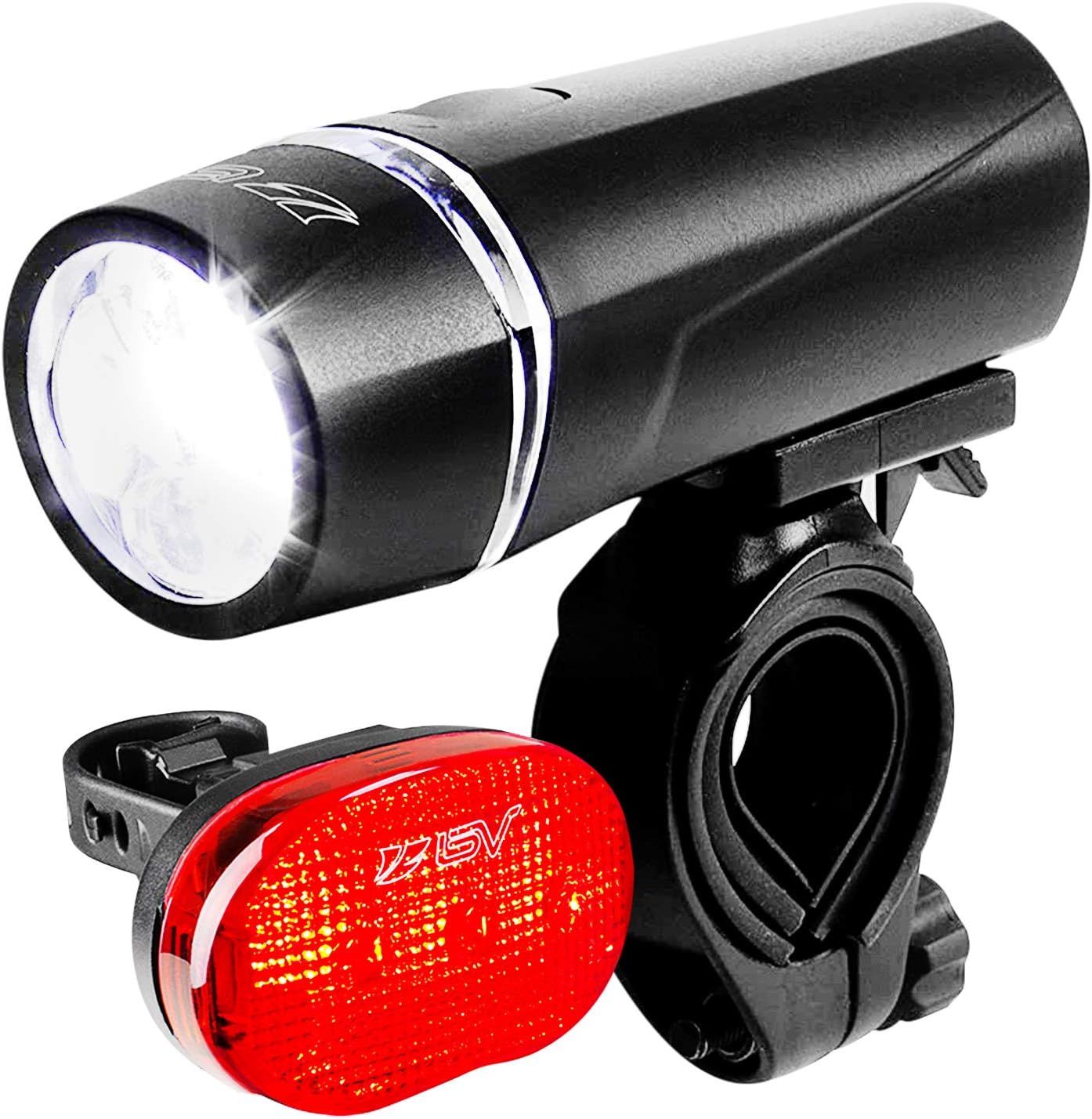 BV Bike Lights, Super Bright with 5 LED Bike Headlight & 3 LED Rear, Bike Lights...