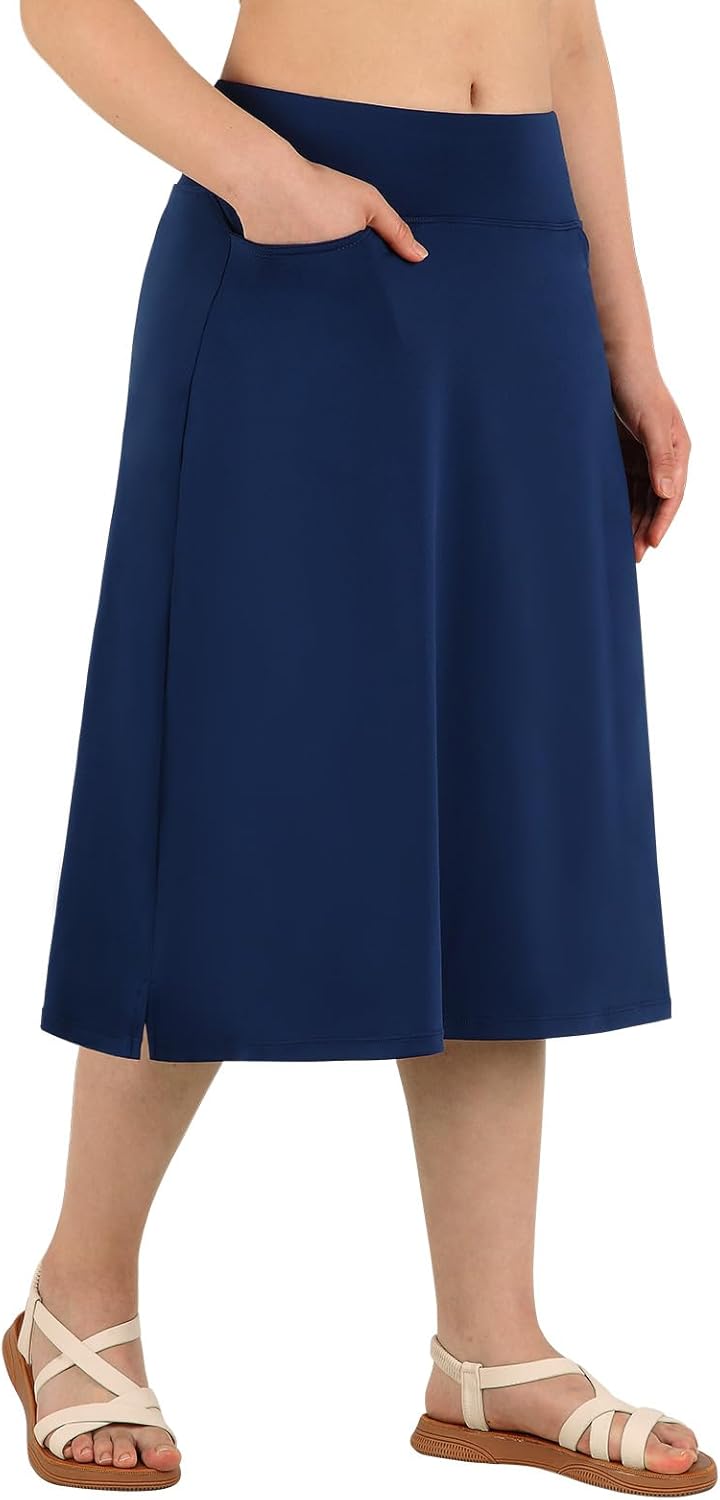 ANIVIVO Women's Skorts Knee Length, Modest Long Athletic Sports Casual Skirt wit...