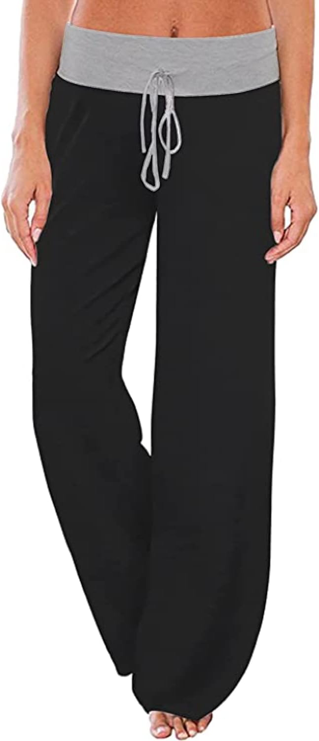 NEWCOSPLAY Women's Comfy Pajama Pants Casual Drawstring Palazzo Lounge Wide Leg...