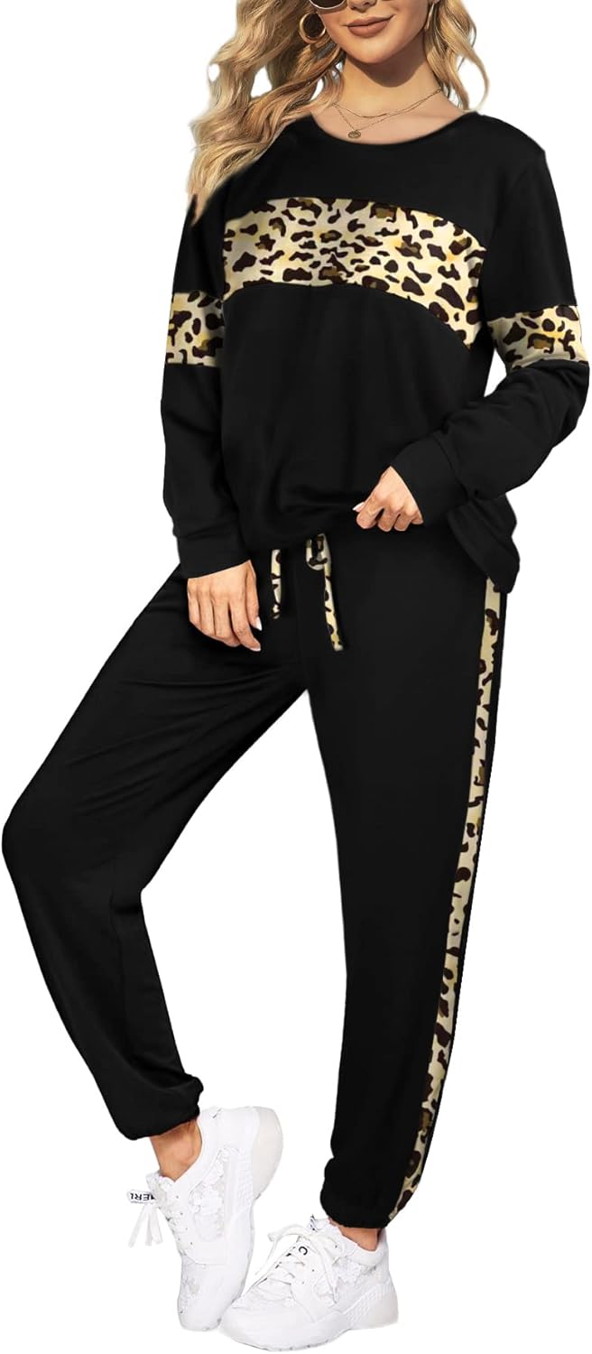Sipaya 2 Piece Sweatsuits, Special Outfits for Women, Unique Crewneck Colorblock...